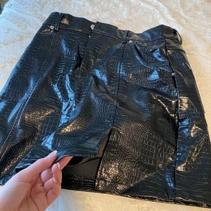 Snakeskin leather skirt